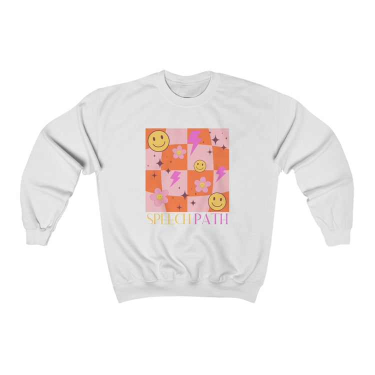 smiley disco speech path crewneck