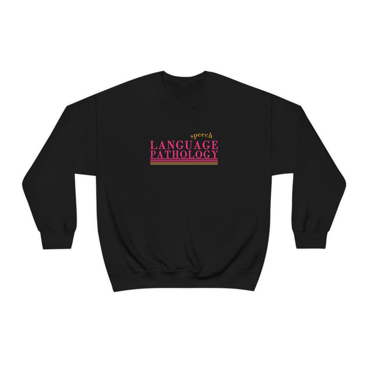 simple pink speech language pathology lines crewneck