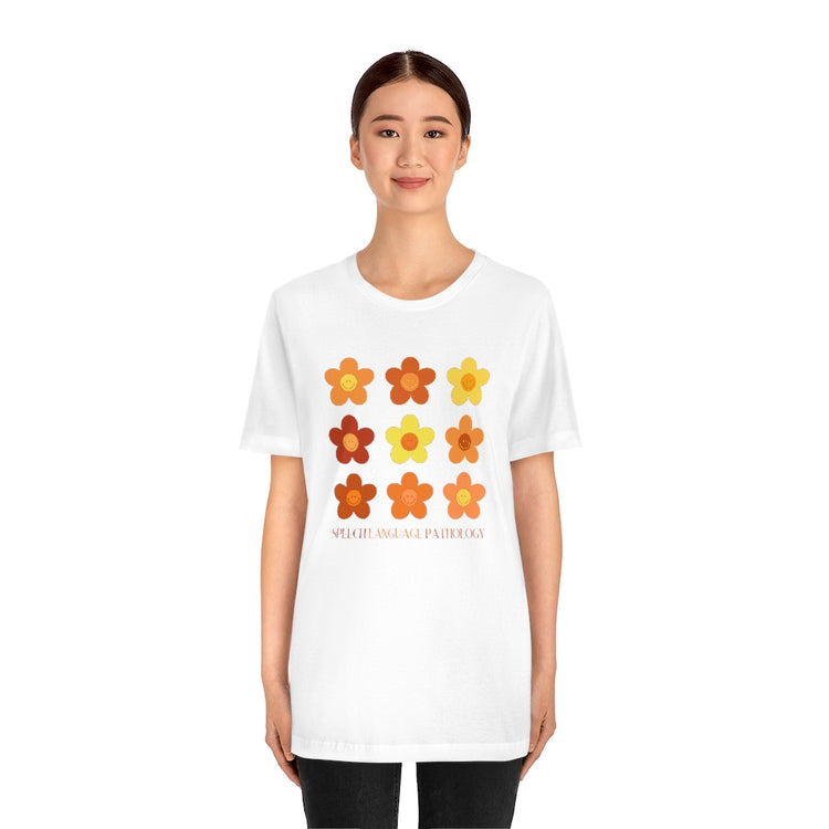 orange flower speech pathology short sleeve tee