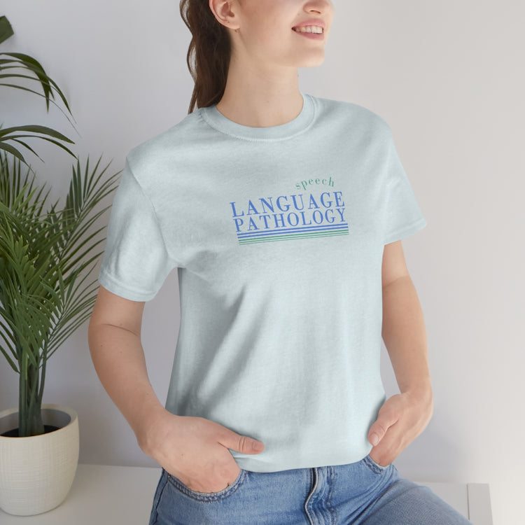 simple speech pathology lines short sleeve tee