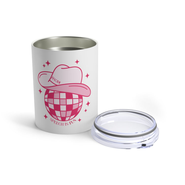 cowboy disco speech is fun 10oz tumbler