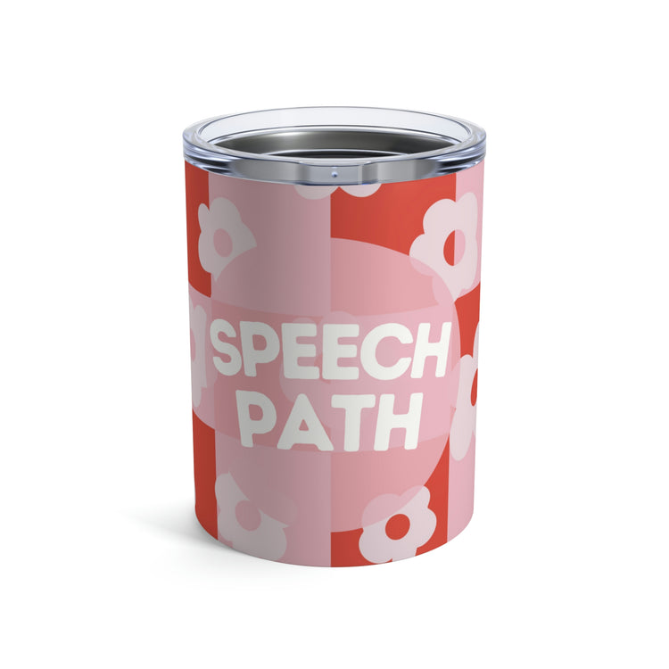 speech path retro flower 10oz tumbler