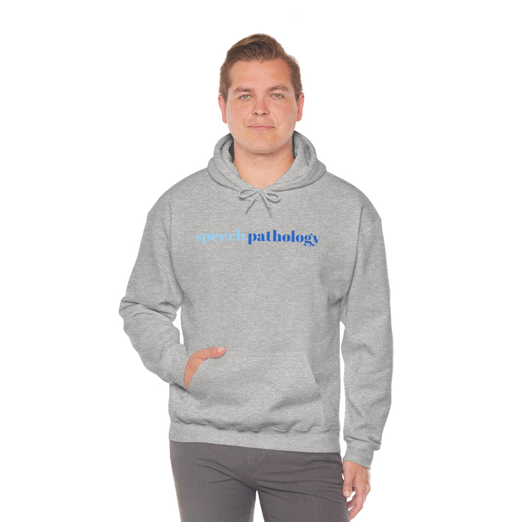 simple speech pathology blue hoodie