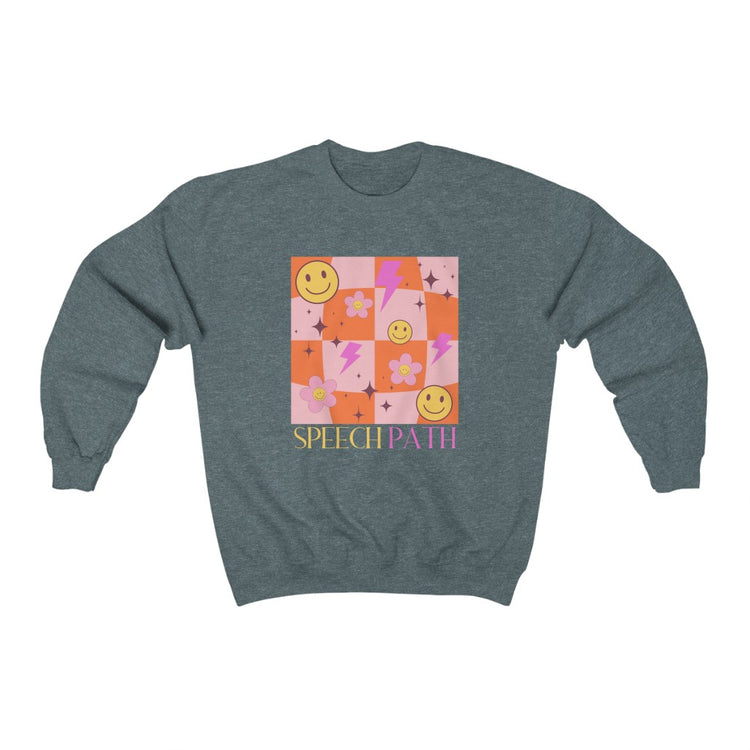 smiley disco speech path crewneck