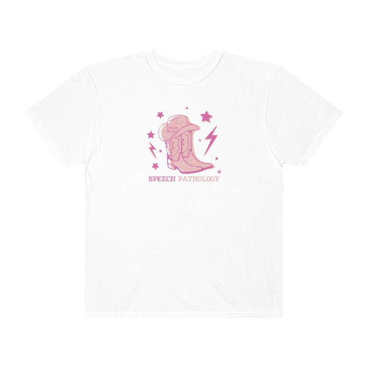 cowboy boots speech path comfort colors tee