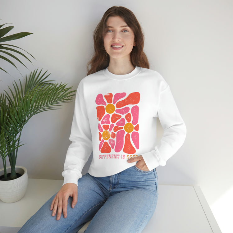 retro flower different is good crewneck