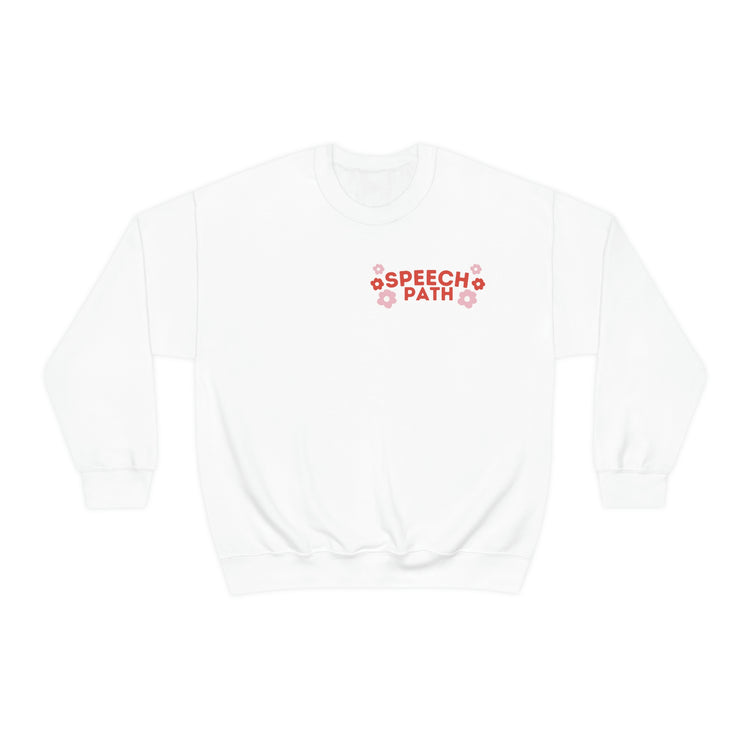 speech path retro flower crewneck