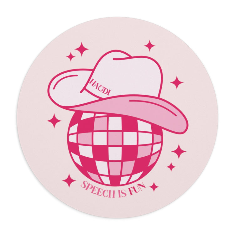 cowboy disco speech is fun mousepad