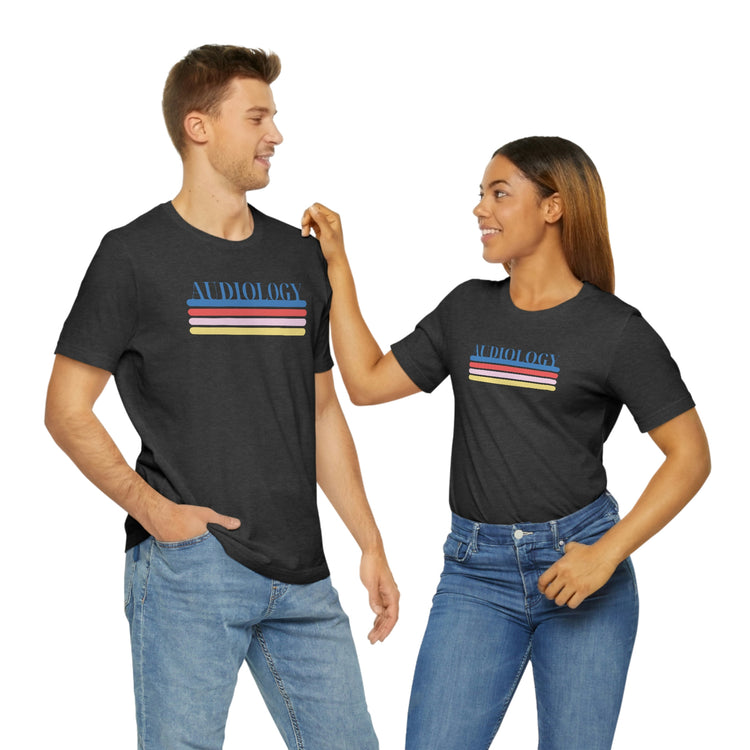 colorful lines audiology short sleeve tee