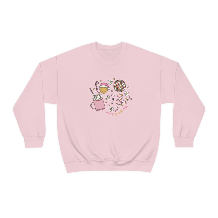 festive merry speech path crewneck