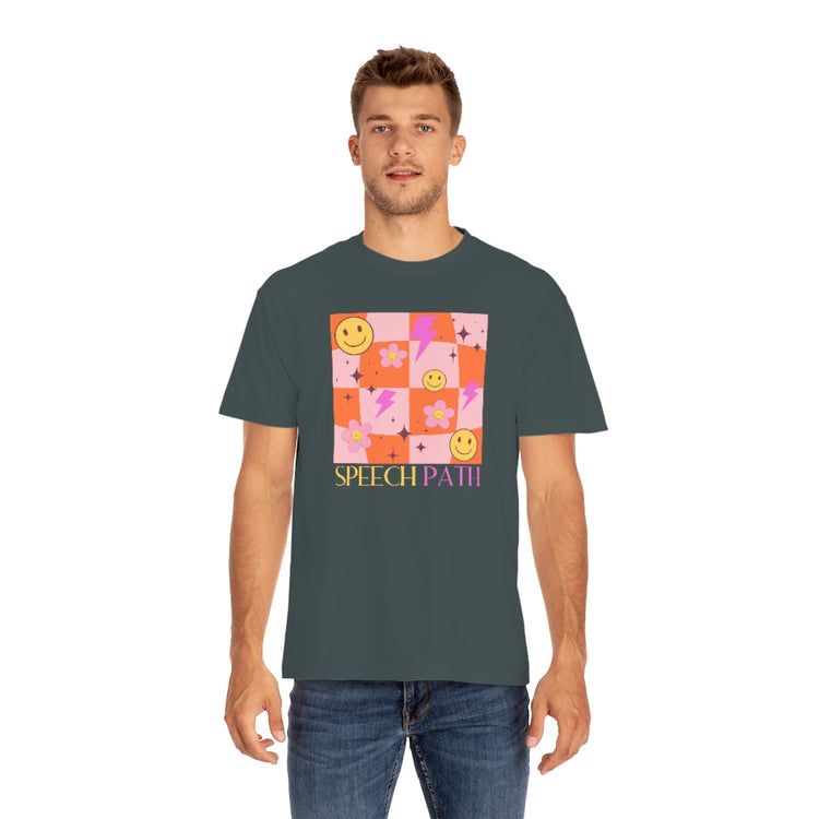 smiley disco speech path comfort colors tee