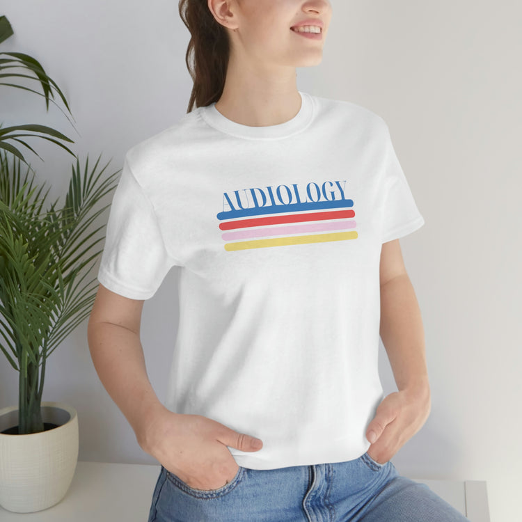 colorful lines audiology short sleeve tee