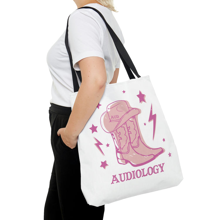 cowboy boots audiology tote bag