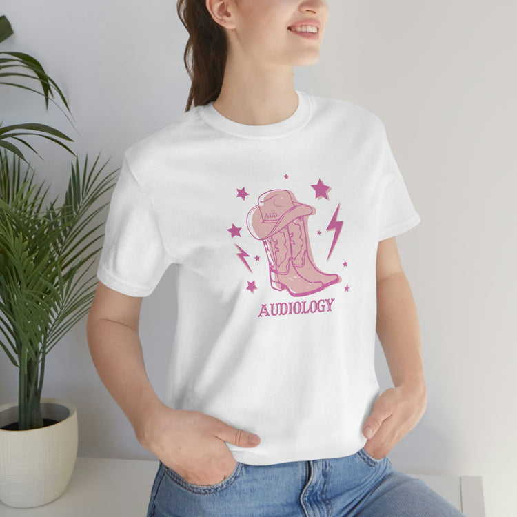 cowboy boots audiology short sleeve tee