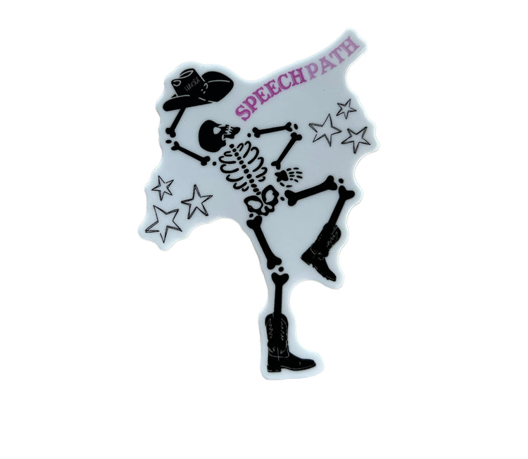 cowboy skeleton speech path sticker