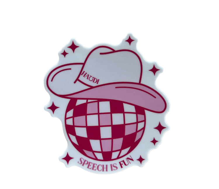 cowboy disco speech path sticker