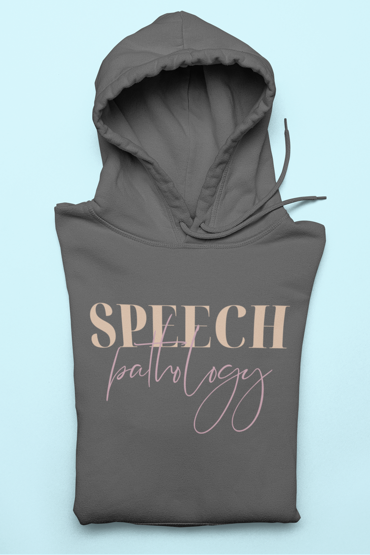 speech pathology neutral and purple hoodie
