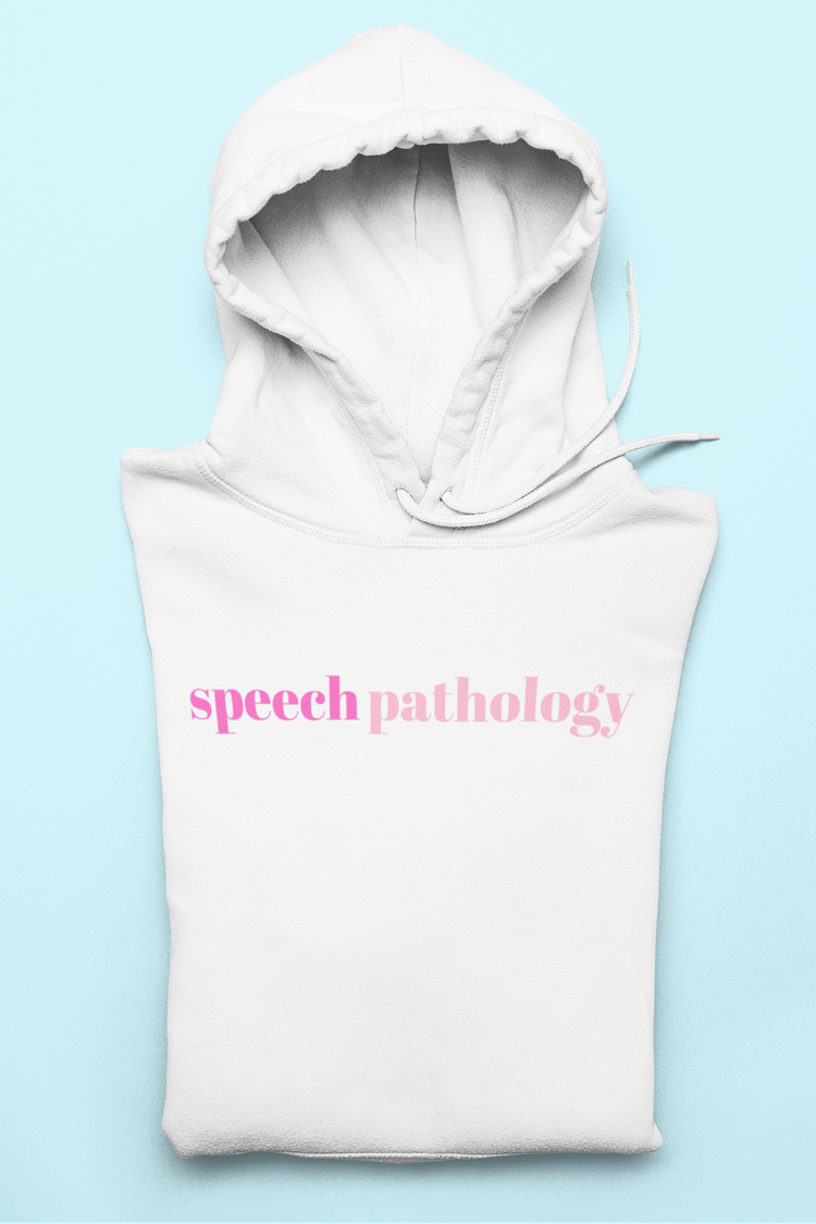 simple speech pathology pink hoodie