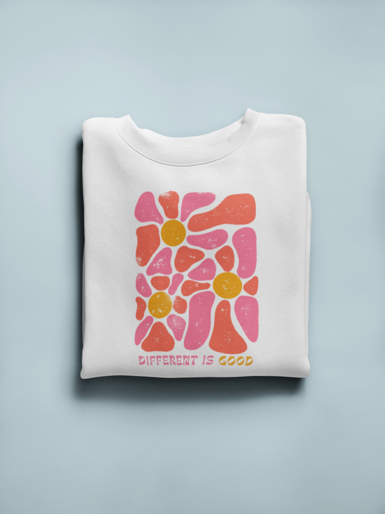 retro flower different is good crewneck