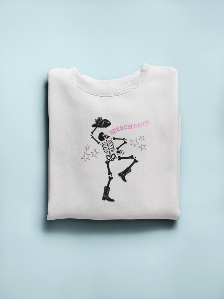 skeleton cowboy speech path crewneck