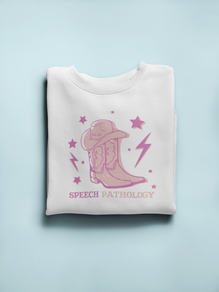 cowboy boots speech path crewneck