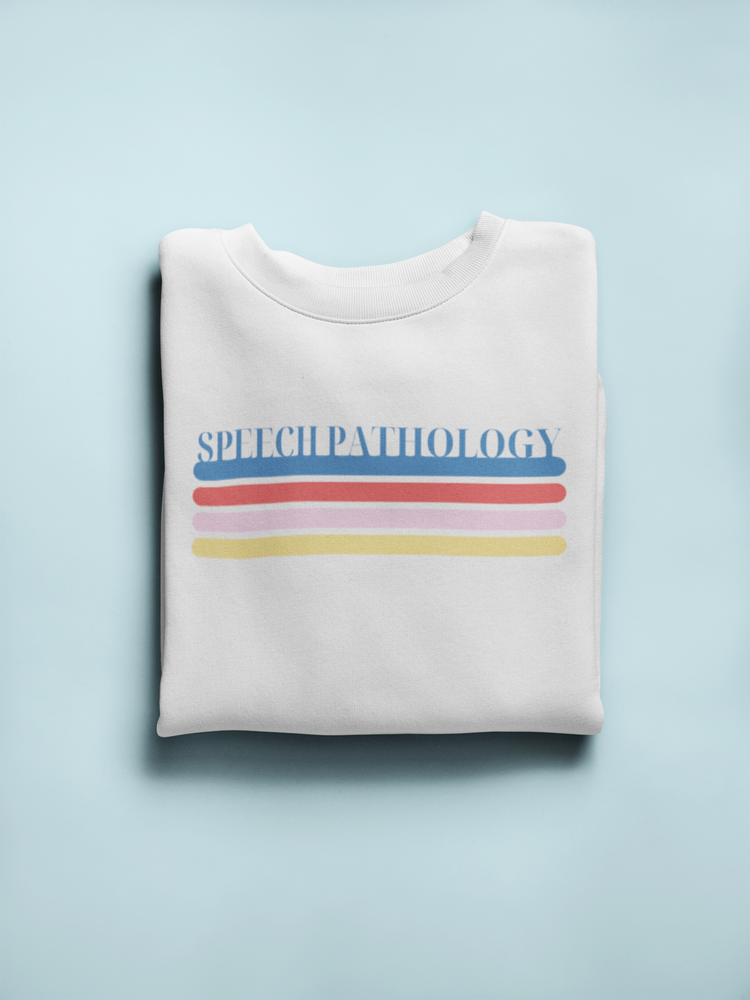 colorful lines speech pathology crewneck sweatshirt