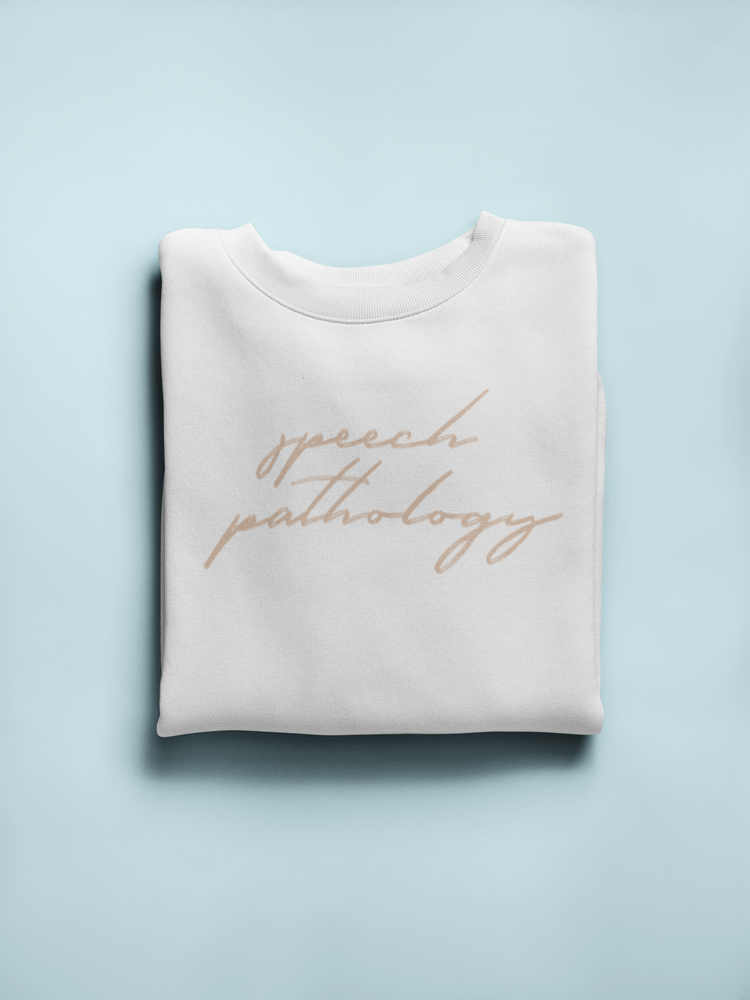 neutral cursive speech pathology crewneck