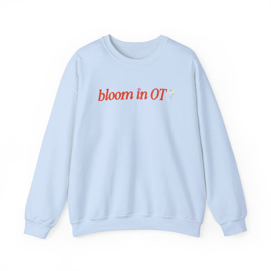 bloom in OT front/back crewneck