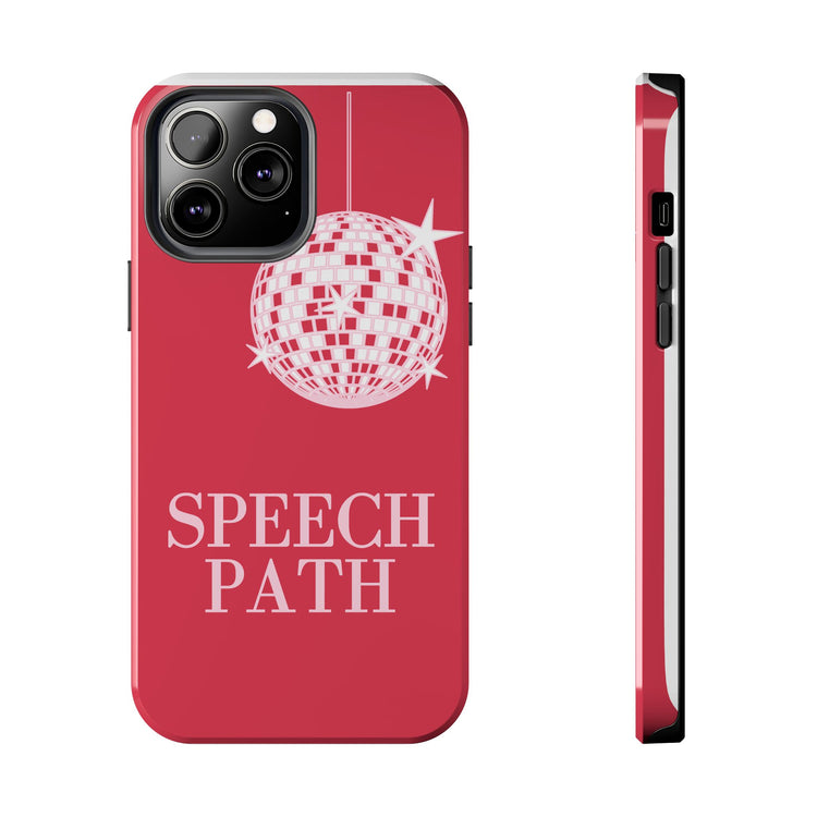 speech path disco ball red iPhone case