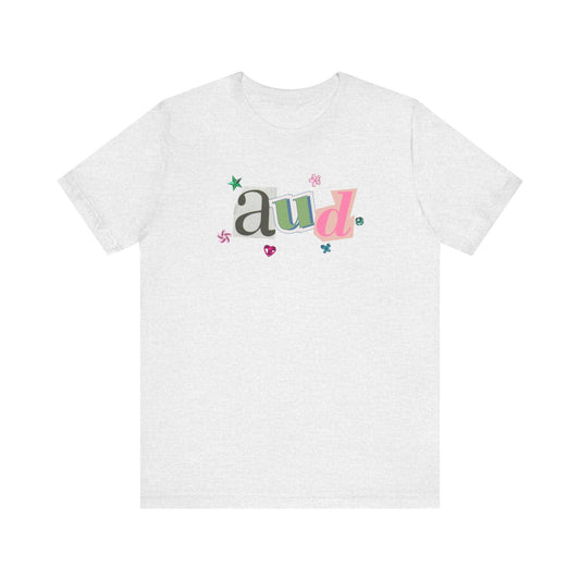 AUD newspaper gem short sleeve tee