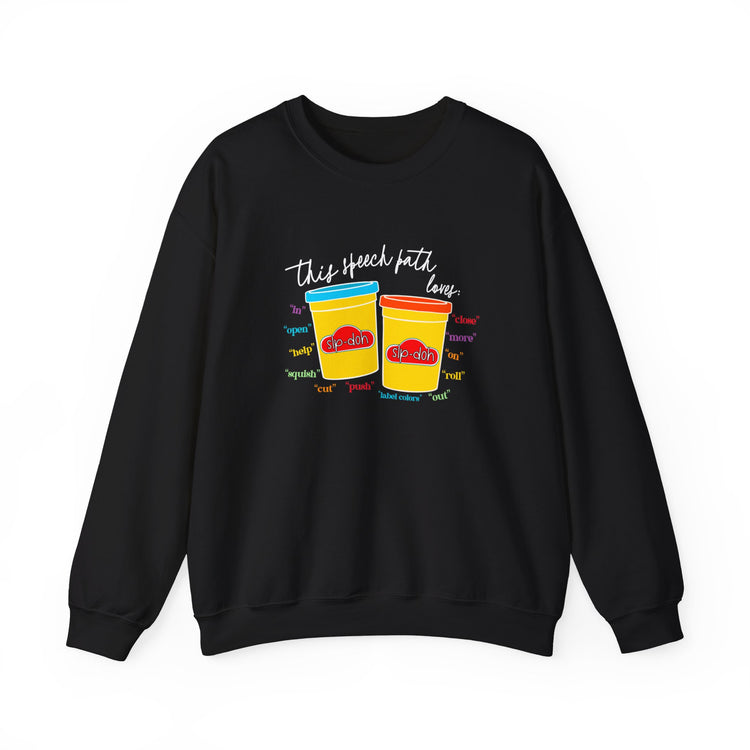 slp-doh speech path loves crewneck