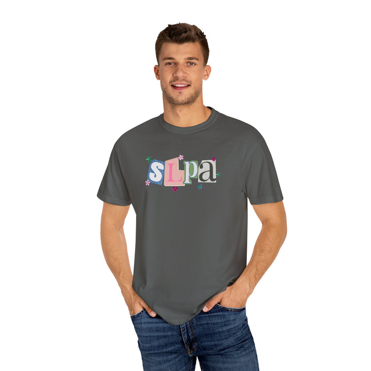 SLPA newspaper gem comfort colors tee