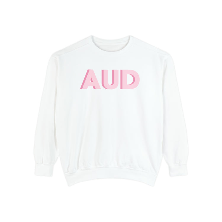 pink AUD audiology comfort colors crewneck