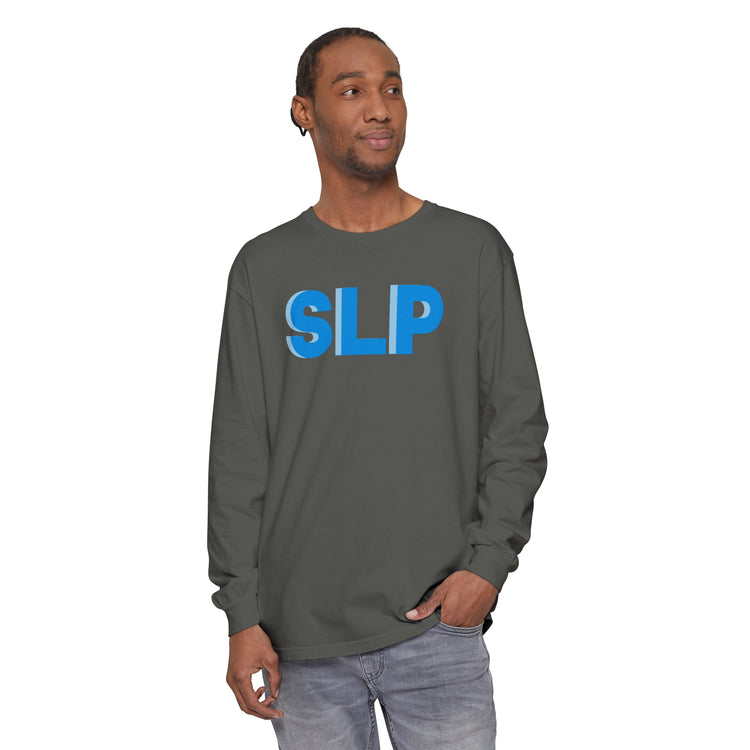 SLP block blue comfort colors long sleeve tee