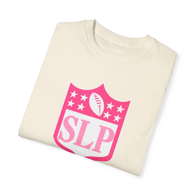 SLP football crest comfort colors tee