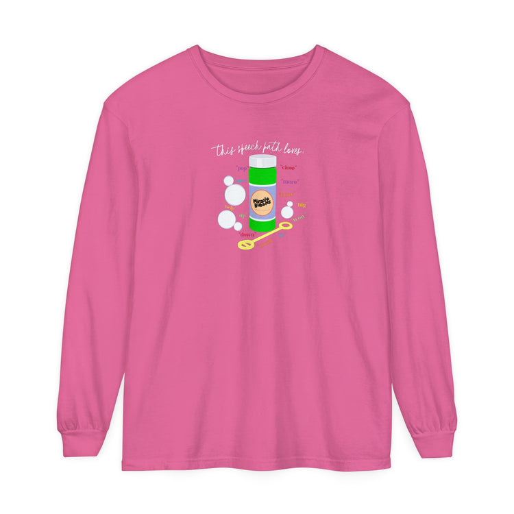 bubbles path loves comfort colors long sleeve tee