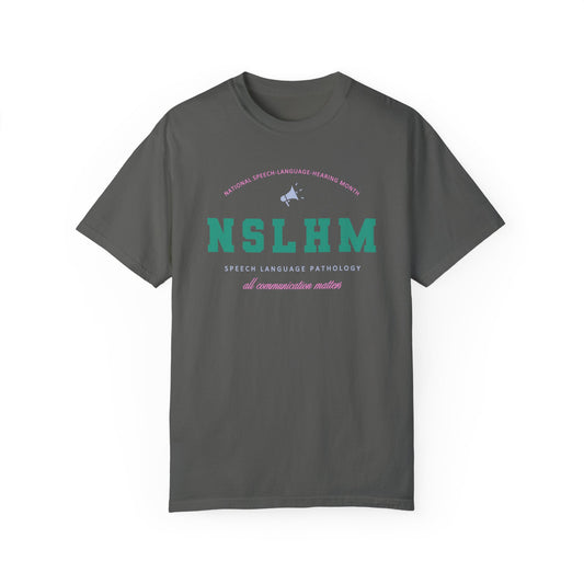 NSLHM varsity colorful comfort colors tee