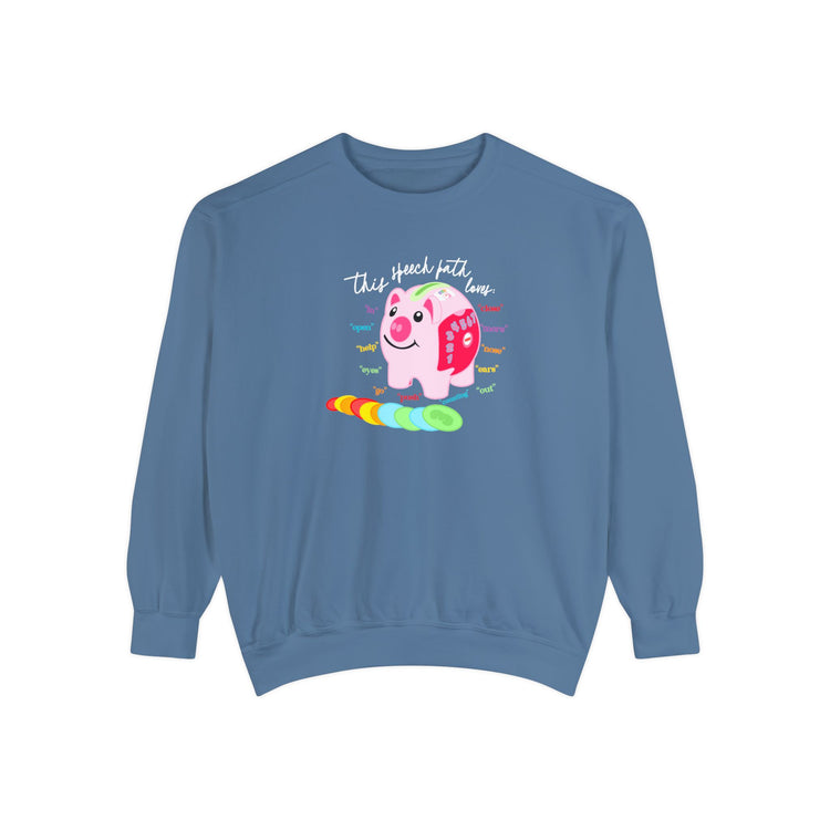 piggy bank speech path loves comfort colors crewneck