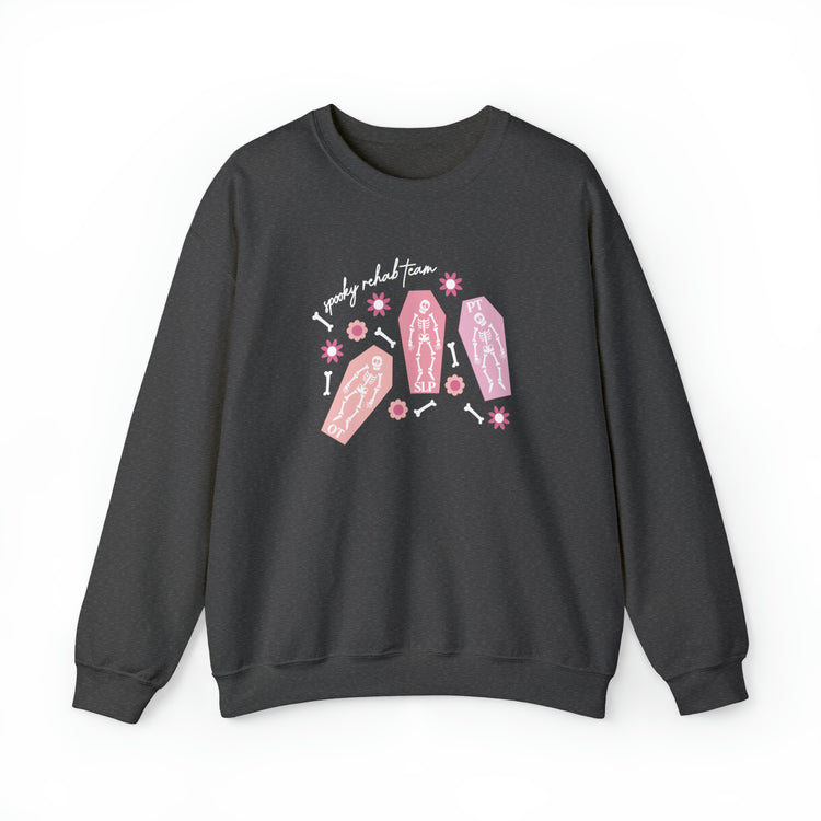 spooky rehab team skeleton bones crewneck