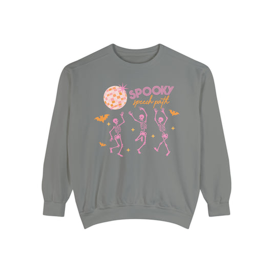 spooky speech disco skeleton comfort colors crewneck