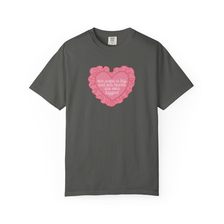 our scope is big heart pillow comfort colors tee