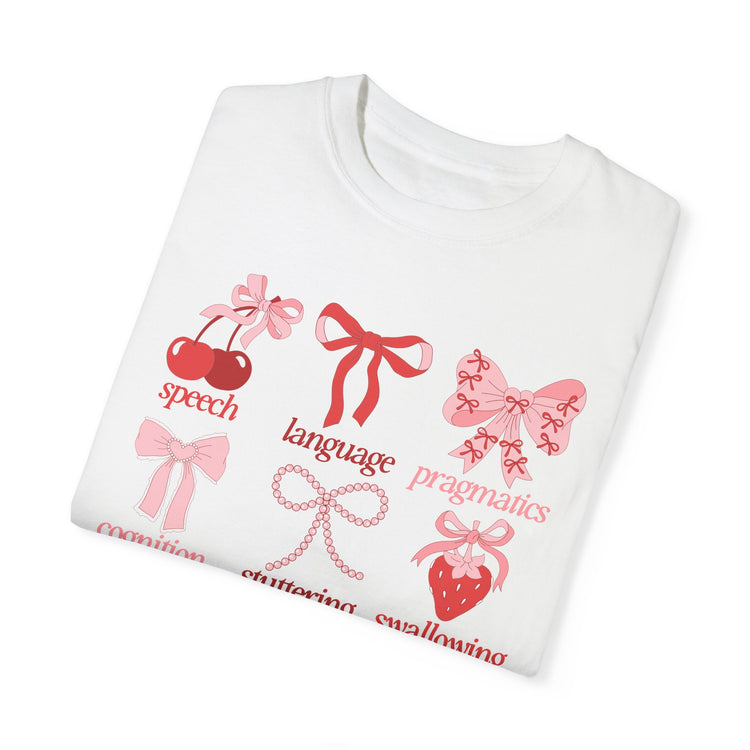 SLP scope pink/red bows comfort colors tee