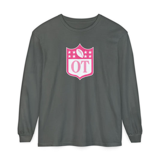OT football crest comfort colors long sleeve tee