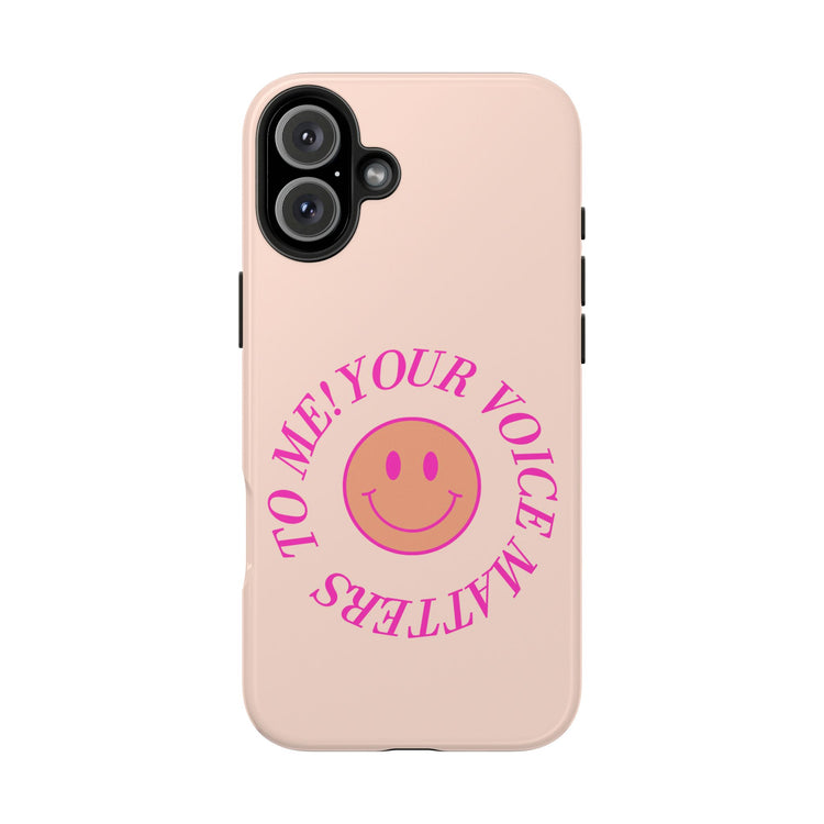 your voice matters smiley iPhone case