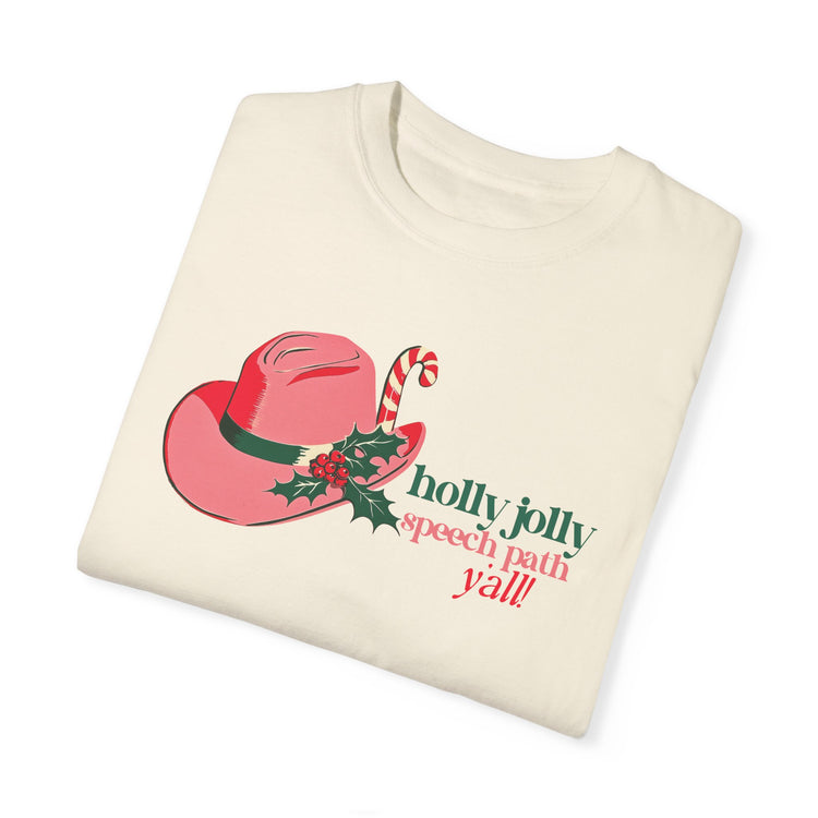 holly jolly speech path yall scope comfort colors tee