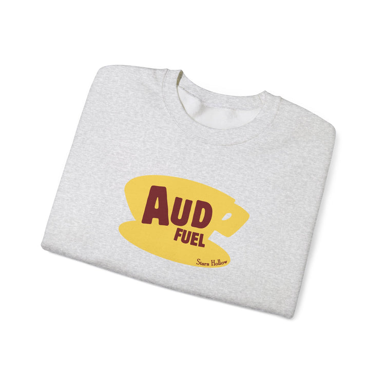 aud fuel yellow coffee cup crewneck