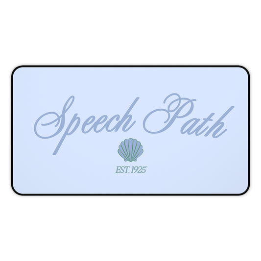 speech path clam desk mat