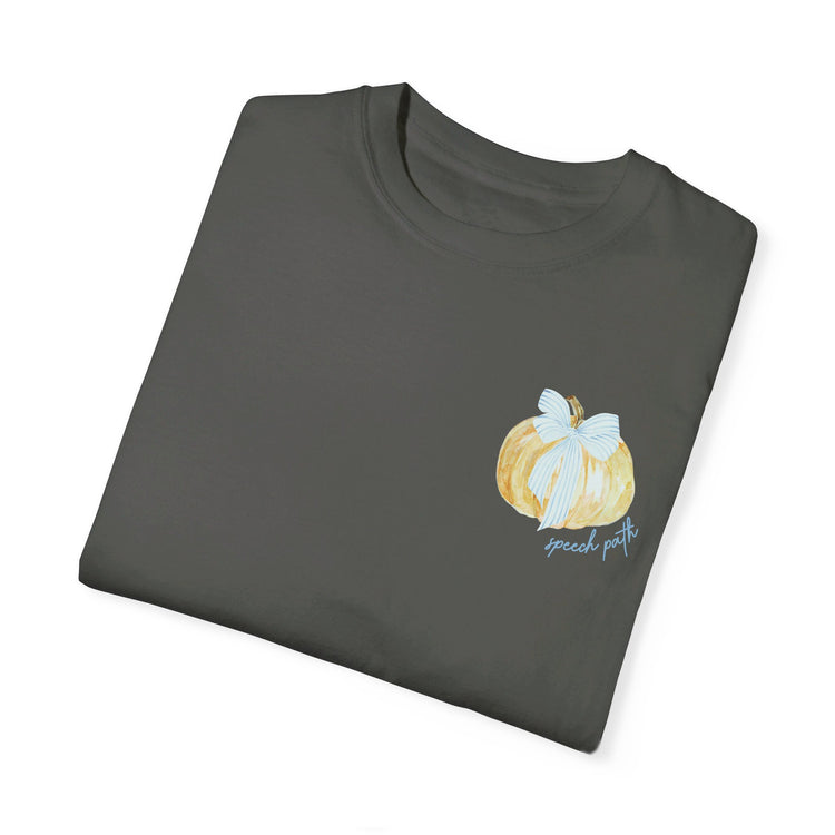 pumpkin speech path comfort colors tee