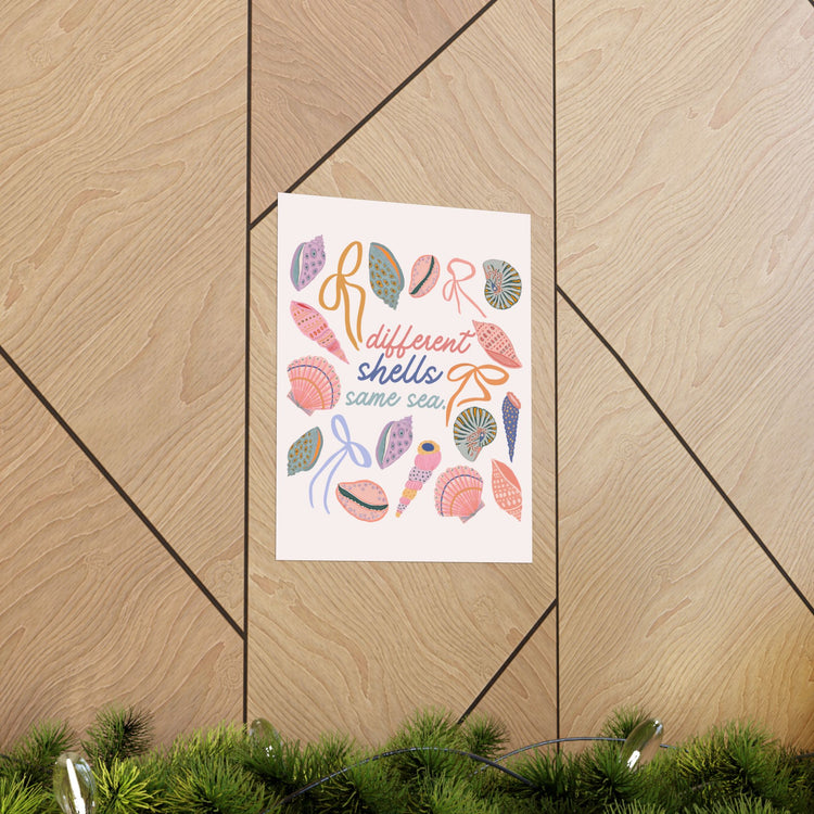 different shells, same sea wall poster