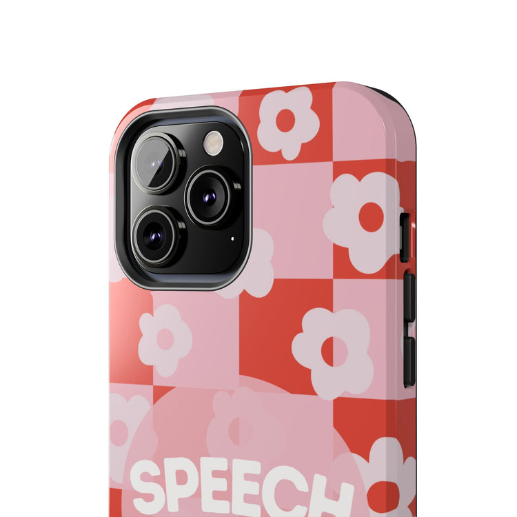 speech path red retro flower iPhone case